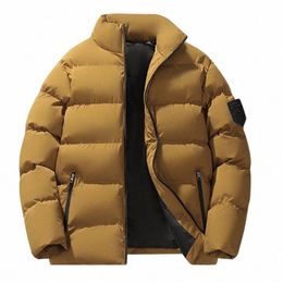 Parkas jaqueta de inverno masculina parka engrossar casaco quente masculino gola cott-acolchoado roupas cor sólida homem fi novo streetwear r70p #