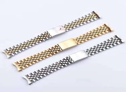 Watch Bands 19 20 21mm Two Tone Hollow Curved End Solid Screw Links Replacement Band Old Style VINTAGE Jubilee Bracelet For Dateju9993052