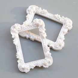 Frames 2pcs Miniature Art Home Decor Po Frame Painting Crafts Picture Doll House Mini Accessories Rectangular White Resin Toy