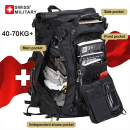 SWISS MILITARY Travel Men Durable Multifunction Laptop Outdoor Mountaineering Fiess Backpack Lage Bag