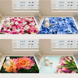 Table Mats Flower Printed Kitchen Drain Pad Absorbent Sink Non Slip Dish Drying Mat Coffee Tableware Placemat Drainer Pads