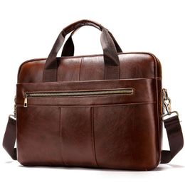 Bag Men Genuine Leather Briefcase High Quality Business Crossbody Messenger Bags Male Laptop Bag Cowhide Briefcase Handbag189x