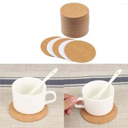 Table Mats 10pcs 10cm Plain Natural Cork Coasters Wine Coffee Tea Cup Round Square Home Office Bar Kitchen Pad DIY Written Board