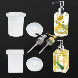 Dispensers Dispenser Pump Bottle Resin Mould DIY Lotion Soap Dispensers Silicone Moulds for Kitchen Bathroom Shampoo Storage Jars Mould