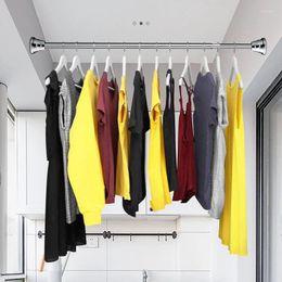 Shower Curtains Punch Free Rod Bathroom Curtain Drying Rack Up And Down Brace Wardrobe 70-130Cm