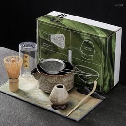 Teaware Sets 4/7pcs/set Matcha Tea Set Retro Home Outdoor Easy Make Kit Bowl Whisk Scoop Handmade Traditional Ceremony Gift