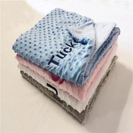 Dog Apparel Personalized Pet Sleeping Blanket Embroidered Name Accessories Coral Flannel Baby Supply Fur Gifts