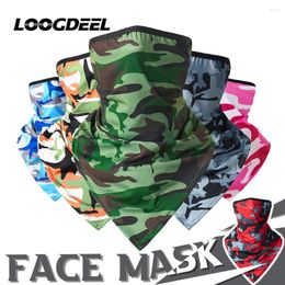 Bandanas LOOGDEEL Silk Triangle Scarf Outdoor Sunscreen Hanging Ear Breathable Dustproof Face Protection Riding Climbing Mask