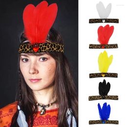 Party Supplies Leopard Headdress Artificial Feather Headpiece Women Men Deluxe Tribal Headband
