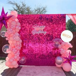 Albums Shimmer Wall Backdrop 12 Panels 30x30cm Sequins Shimmer Backdrop for Birthday Decorations Wedding &bachelorette Party Supplies
