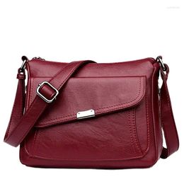 Bag Ladies Multi-pocket Shoulder Messenger Bags High Quality Soft Pu Leather Crossbody For Women 2024 Handbag Lady Tote