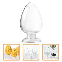 Storage Bottles Glass Bottle With Stopper Clear Display Pointy Conical Decorative Silica Gel Laboratory Sample