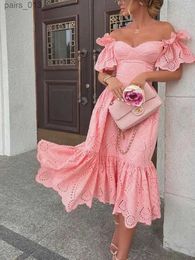 Basic Casual Dresses Vacation Prom For Women Sexy One-shoulder Polka Dot Short Trumpet Sleeve Mermaid Skirt Solid Womens Maxi Dress Vestidos yq240328