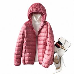 15 Colors Ultra Lightweight Packable Women Hooded Short Puffer Jackets 2023 New White Duck Down Female Fi Warm Coat T6tA#