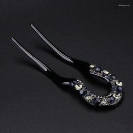 Hair Clips Vintage Accessories Crystal Hairpins U-Shape Stick Pin Hairclips Women Rhinestone Flower Hairpin Fashion Combs