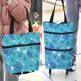 Storage Bags Colourful Shopping Bag For Trolley Foldable Large Capacity Supermarket Purchase Carring Cart