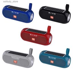 Portable Speakers Wireless speaker Bluetooth 5.0 solar powered speaker charging wireless handheld speaker blue Q240328