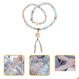 Charm Bracelets Chinese Style Bracelet Elegant Beaded Bodhi Stone Wrist Jewellery Drop Delivery Otwjc