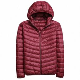 Giacca da uomo con cappuccio primavera / autunno Fi Leggera portatile con cappello Plus Size 4XL 5XL Cappotto sottile da uomo in piumino d'anatra Vendita di liquidazione 51tk #