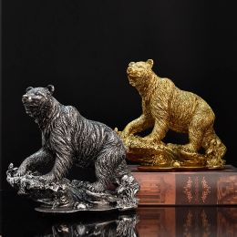 Miniatures Home Living Room Decorations Office Furnishing Crafts Creative Animal Ornaments Modern Minimalist Brown Bear Lion Horse Decor