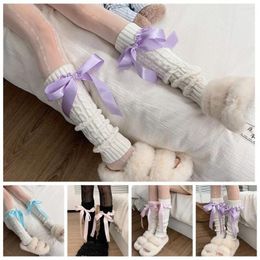Women Socks Japanese Style Bow Sweet JK Ruffles Knitted Cover Lolitas Pile Lady