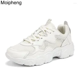 Casual Shoes Moipheng Platform Sneakers 2024 Sport For Women Black Chunky Mesh Leather Zapatos De Mujer