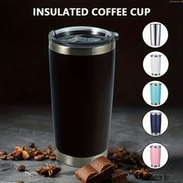 Insulated Coffee Tumbler Cup 20oz Leakproof Reusable Stainless Steel Travel Mug Hot Cold Drinks - Double Layers Vacuum and Tritan Lid for Thermal S
