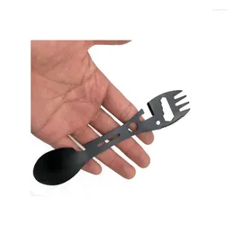 Spoons 10-in-1 Multi-function Outdoor Camping Survival Fork Spoon Kitchen Wrench Bottle Opener