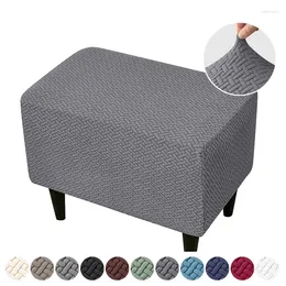 Chair Covers Rectangle Elastic Ottoman Jacquard Stretch All-inclusive Footstool Cover Living Room Stool Protector Slipcover Home Decor