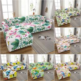 Chair Covers Butterfly Printed Sofa Cover For Living Room Spandex All-Inclusive Wrap Sectional Couch Elastic Slipcover 1-4 Seater