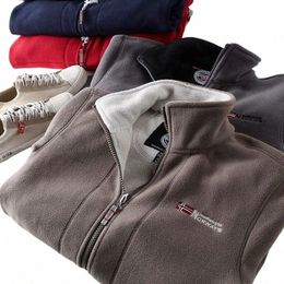 men's Coat Thick Polar Fleece Autumn Winter Plus Size Stand Collar Warm Loose Tops Parkas Zipper Lg Sleeves Pockets Jacket G3j4#