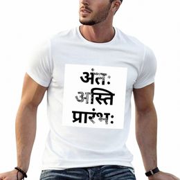 sanskrit Mantra The End Is Beginning T-Shirt Short sleeve tee plain funnys men t shirts k8uD#