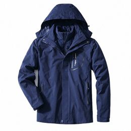 winter Down Jacket Coats Men Fi 2 in 1 Outwear Thick Warm Hooded Down Parka Patchwork Waterproof Windbreaker Outdoor Coats 65hy#