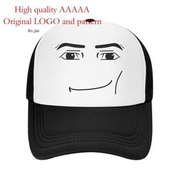 Personalized Smiling Face Printed Mesh Summer Outdoor Sunshade Leisure Duck Tongue Truck Driver Sun Hat