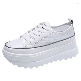 Casual Shoes Platform Women White Sneakers Mesh Breathable Height Increase Comfort Ladies Zapatillas De Mujer