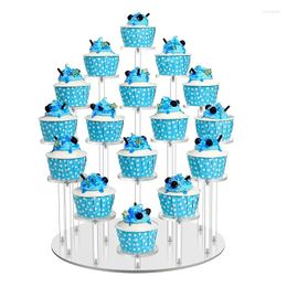 Hooks Acrylic Cupcake Display Stand 16 Tier Transparent Birthday Party Wedding Dessert Organizers Household Cake Holder 2024