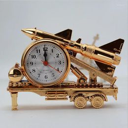 Table Clocks Creative Rocket Alarm Clock Cool Model Student Gift Bedside For Kids Boys With Loud Volume Durable