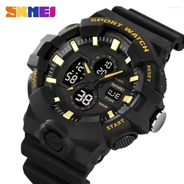 Wristwatches SKMEI Men's Electronic Watch Lightweight Waterproof Swimming Rings Three Time Dates Countdown Commemorative Gifts 2117