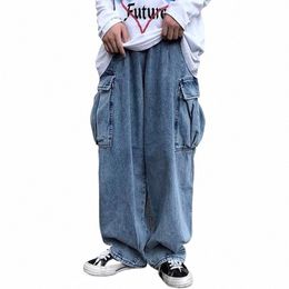 wide leg denim Jeans Men's Autumn Daddy Trend Student Loose Straight-leg baggy Pants Japanese Loose hip hop 2022 New v1dl#