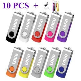 Draaigereedschap Custom 10pcs Otg 2.0 Usb Flash Drive 8gb 16gb 32gb 64gb Usb Stick Pen Drive 1gb 2gb 4gb Pendrive for Smart Phone/pc Lanyard