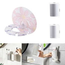 2024 Simple Wall Mounted Toothbrush Holder Toothpaste Mouth Cup Holder Drill-Freebathroom Storage Shelf Portable Rack Organise 2024