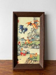 Chinese wind elf a family of landscape painting tabletop table solid wood photo frame creative peripheral animation 2024 new model 24032811