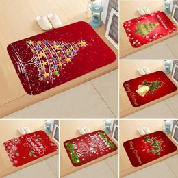 Carpets LE Merry Christmas Doormat Welcome Home Anti-Slip Door Mat Carpet Decor Flannel Rug