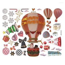 Wallpapers Air Balloon Snowflake Xmas Tree Pattern Stickers Home Living Room Decor Prop