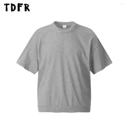 Men's T Shirts Solid Colour Short Sleeve T-shirt Mens Zipper Decoration Summer Casual Simple Crew Neck Half-Sleeve Cotton Tee Men