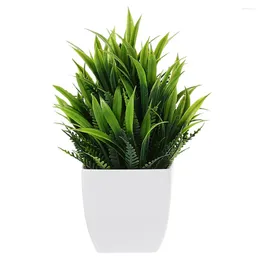 Decorative Flowers Artificial Potted Plant Faux Fake Small Office Decor For Shelves Plants Bathroom Home Indoor