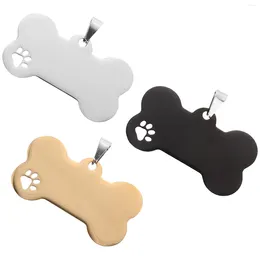 Dog Collars 3 Pcs Tag Pet Listing Pets Cat Name Label Tags Bows For Dogs Stainless Steel Puppy Blank