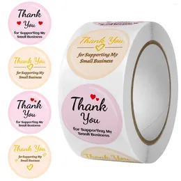 Party Decoration 500pcs/roll Seal Labels Pink Thank You For Supporting My Small Business Love Wedding Christmas Gift Packaging