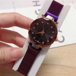 New Model Women watch Special Dial Multi color Lady Wristwatches Quartz For Party High Quality student luminous Steel strap Popula225u