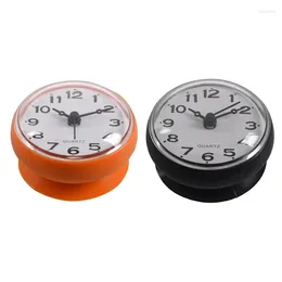 Wall Clocks 2 Pcs 7Cm Waterproof Kitchen Bathroom Shower Clock Suction Cup Sucker Orange & Black